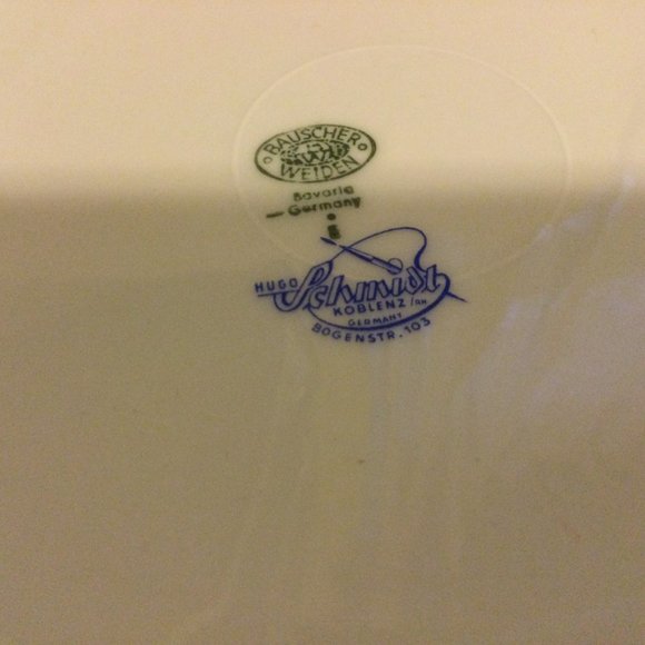 Bauscher Weiden Bavaria Germany Hugo Schmidt Koblenz plate landscape Roses vtg - Picture 6 of 7